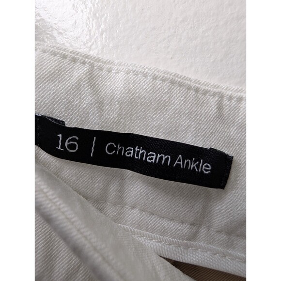 Talbots Chatham Ivory White Bi-Stretch Slim Ankle Pants 16 Office Siren Corpcore - Picture 5 of 7